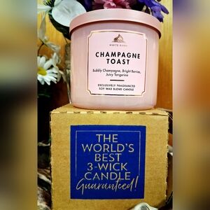 NEW w/box Bath & Body Works Champagne Toast 3 Wick Candle - Soy Wax